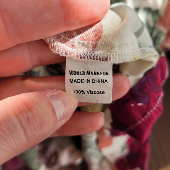 World Market Women's Tropical Tie Front Floral Sleeveless Dress. Size S/M‎ - Picture 8 of 10